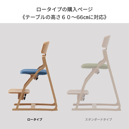 アップ ライトチェア/ロータイプ（テーブル高さ60㎝～66㎝に対応）。